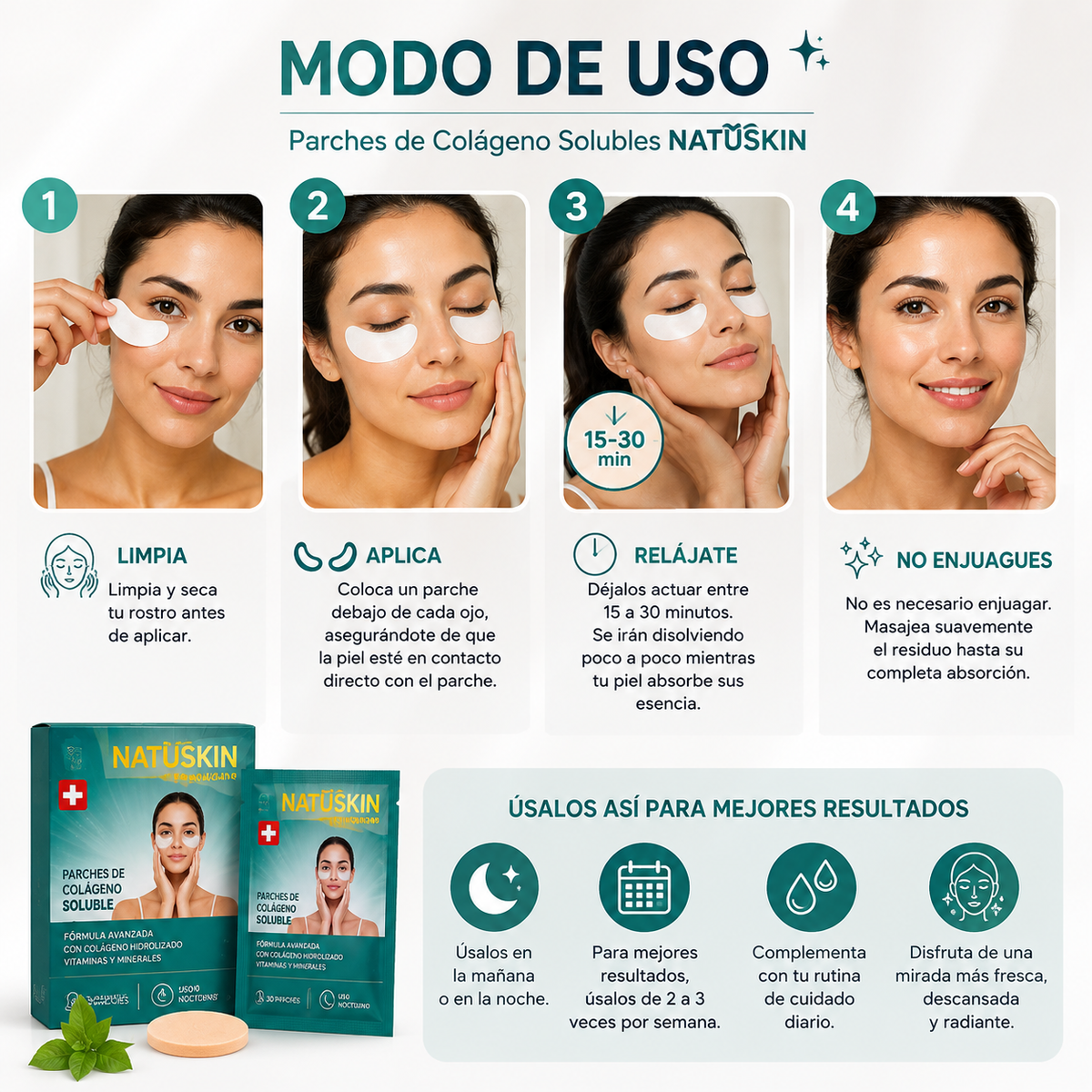 6 Parches colagenos autodisolvente ANTIOJERAS